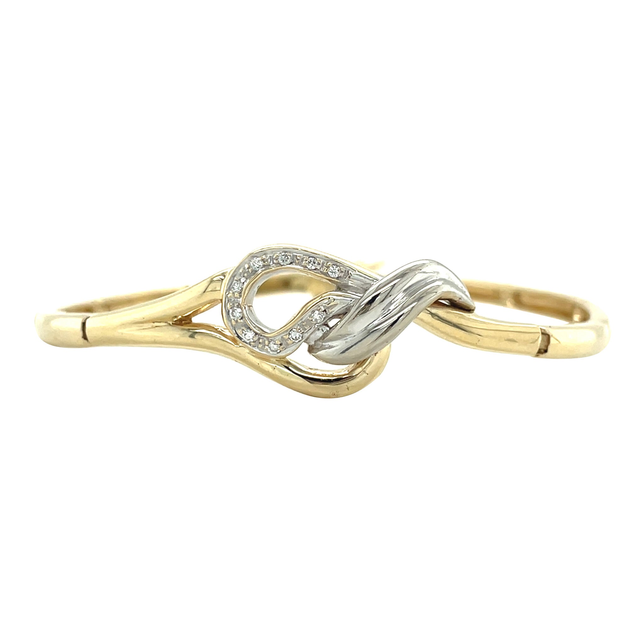 Gold bracelet with diamond 17 cm 14 karat