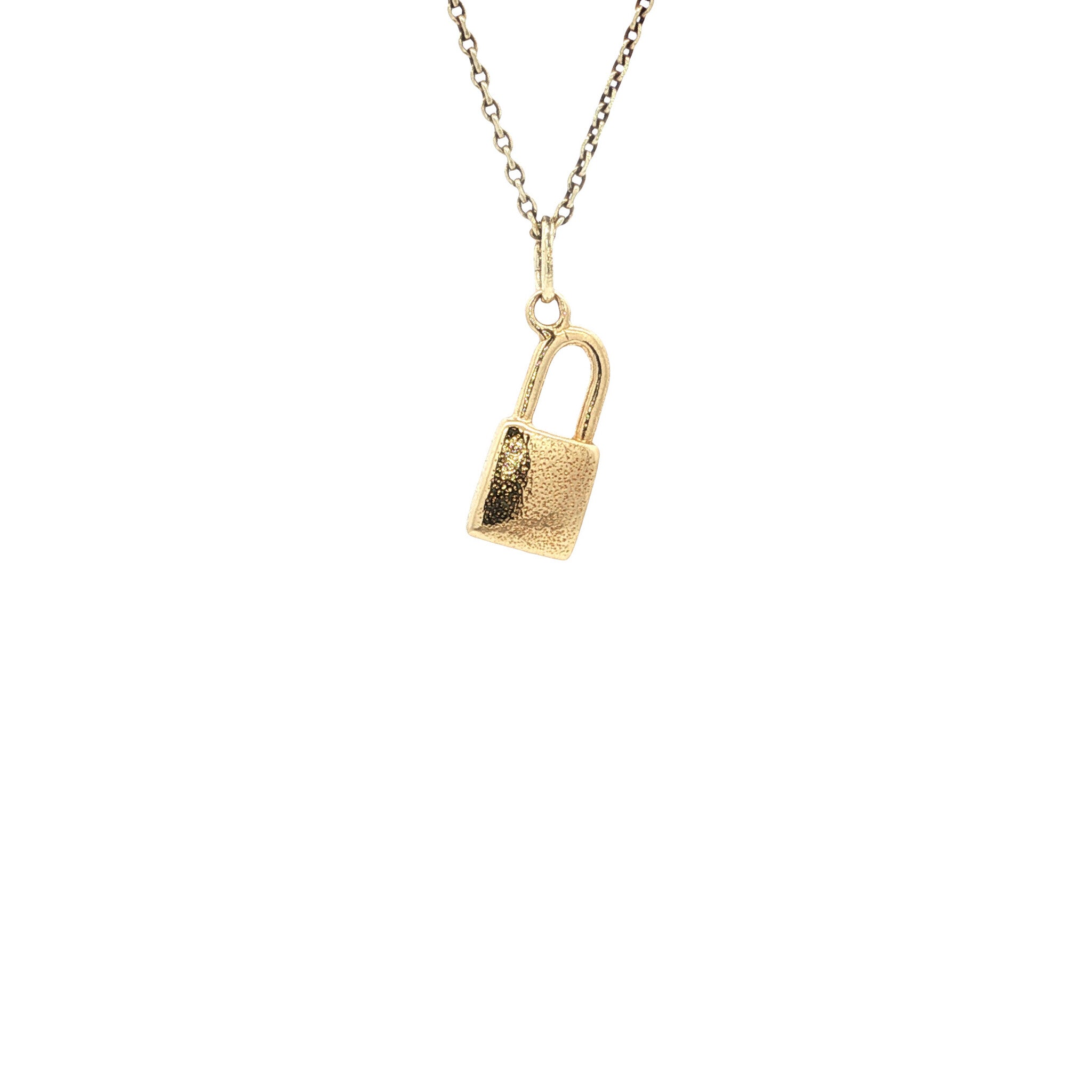 Gold pendant padlock 14 karat