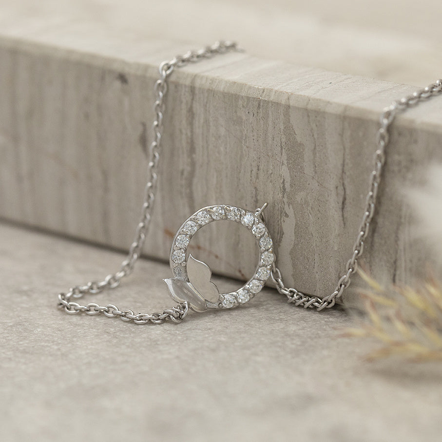 White gold bracelet with zirconia 17-18.5 cm 18 karat