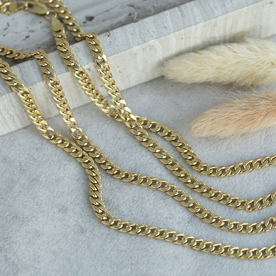 Gold gourmet necklace 76 cm 14 karat