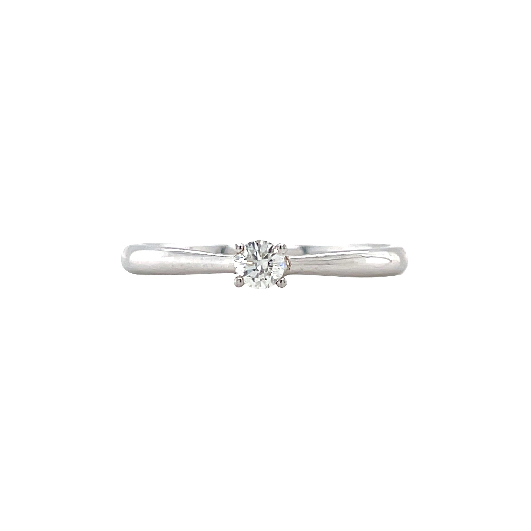White gold solitaire ring with diamond 14 kt