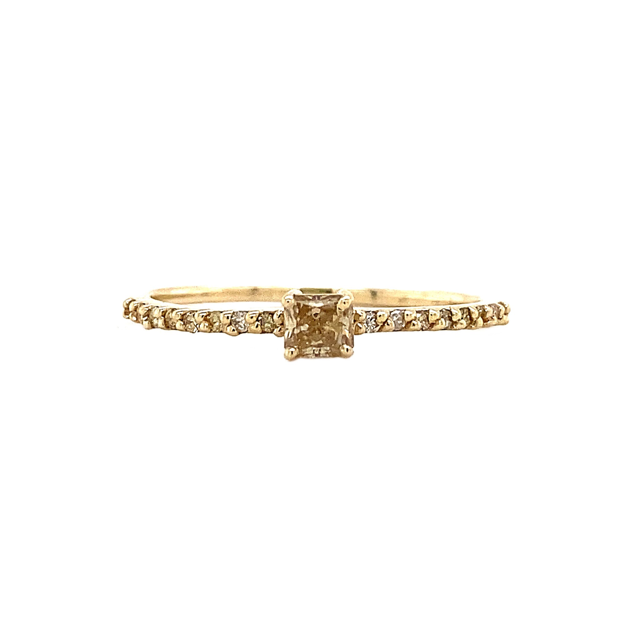 Gouden ring met diamant 14 krt