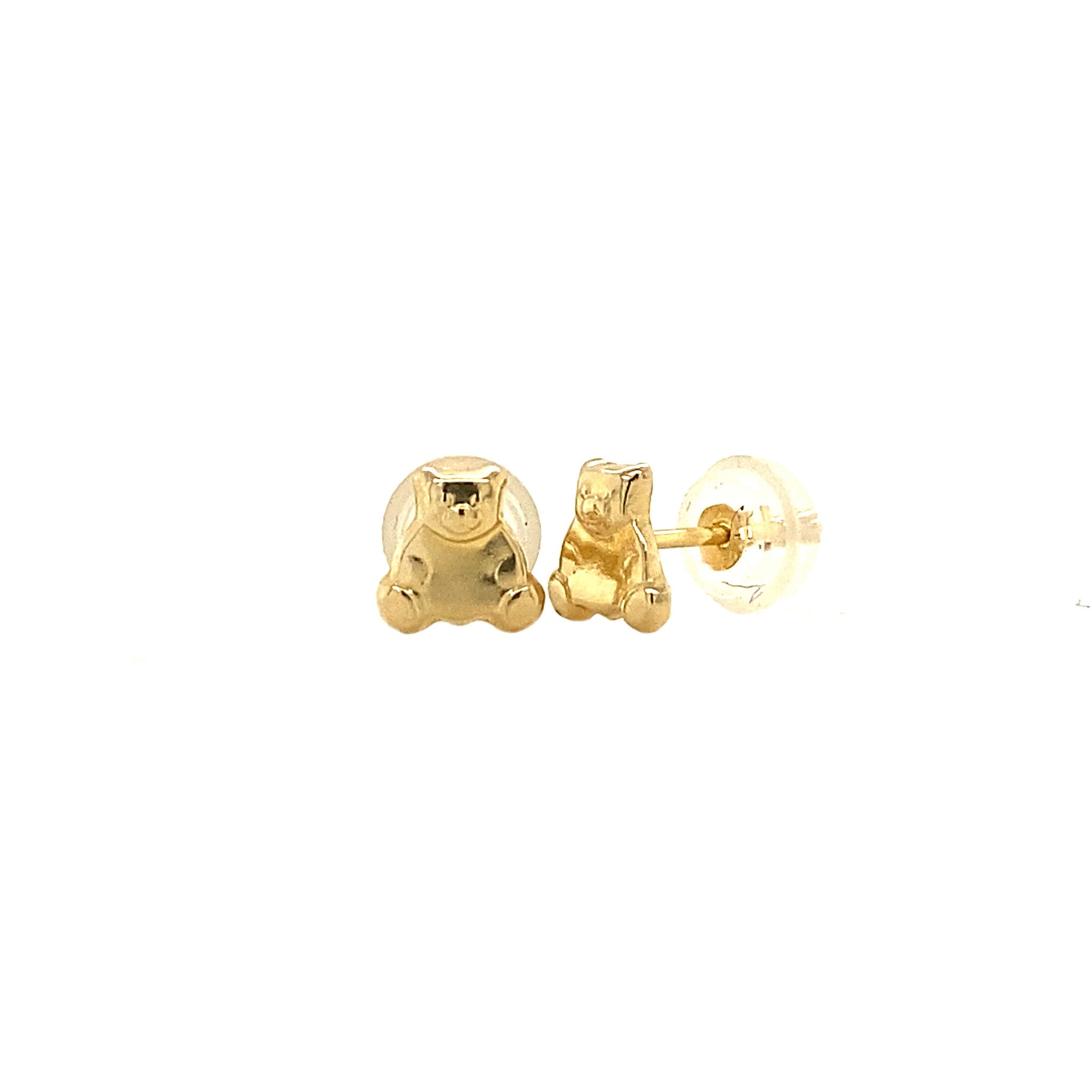Gold children's stud earrings little bear 14 kt* new