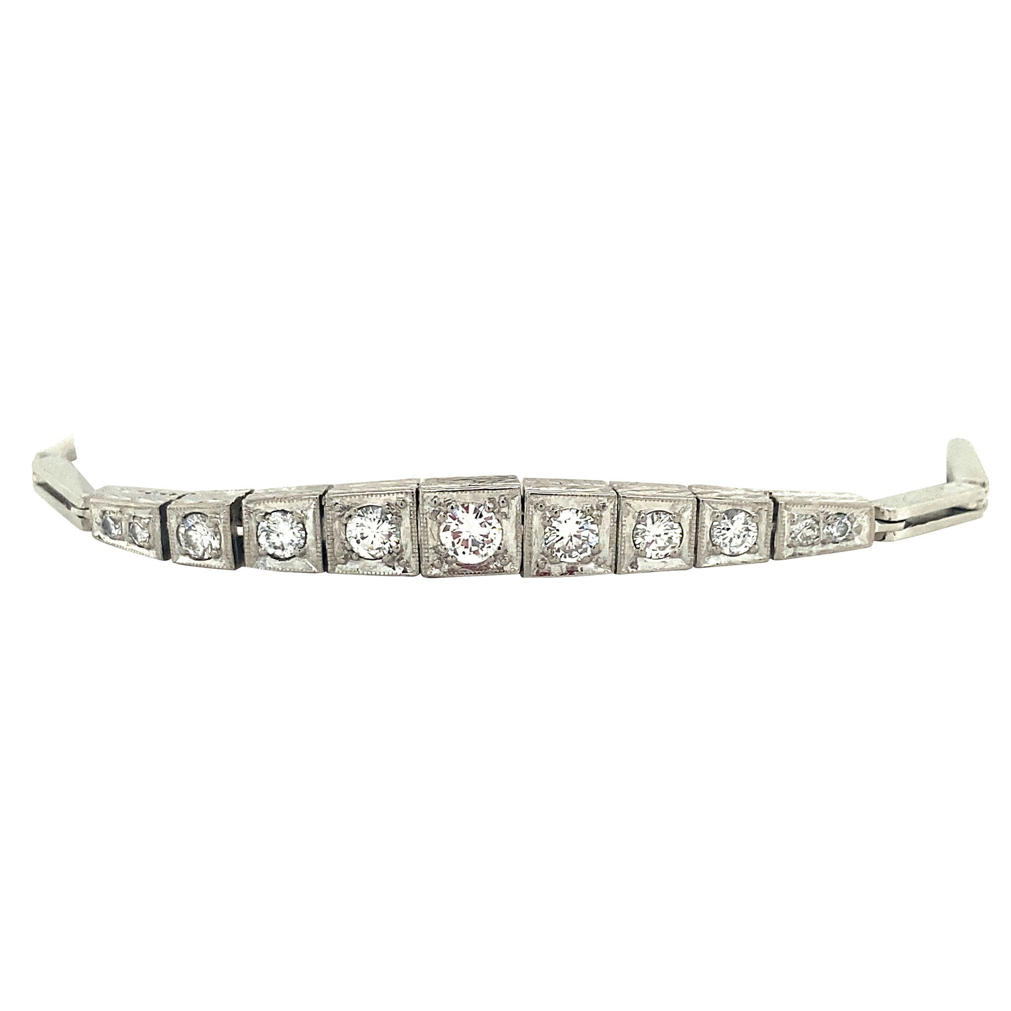 White gold bracelet with diamond 14 kt