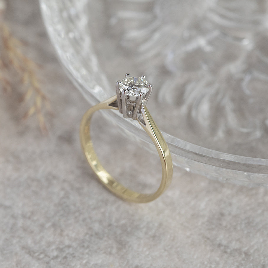 Gouden solitair ring met diamant 0.51ct. 14 krt* nieuw