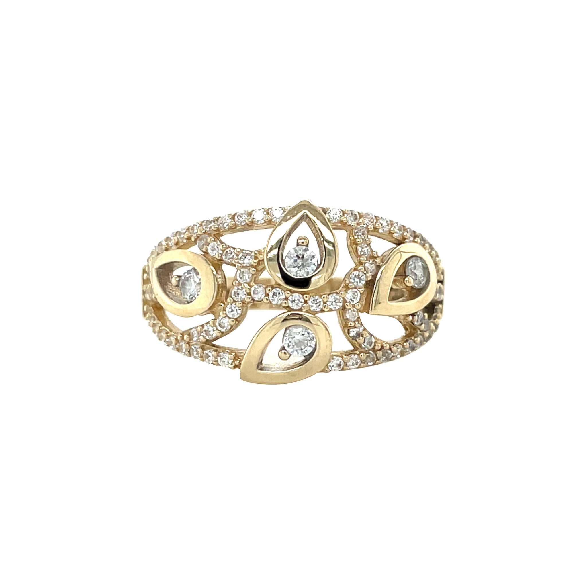 Gold ring with zirconia 14 karat