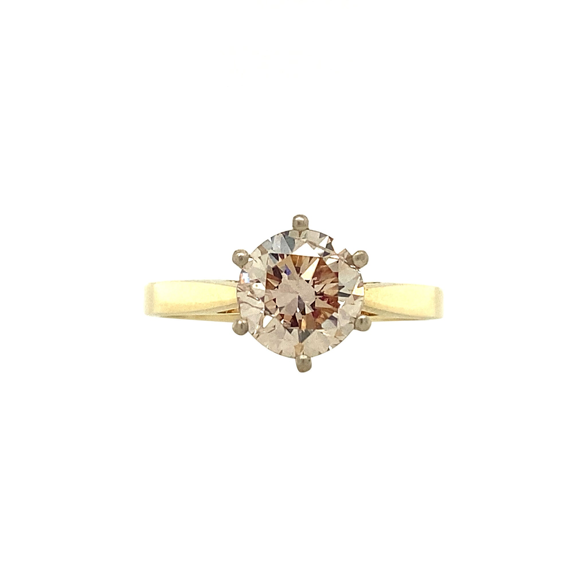 Gouden solitair ring met diamant 1.05ct. 14 karaat