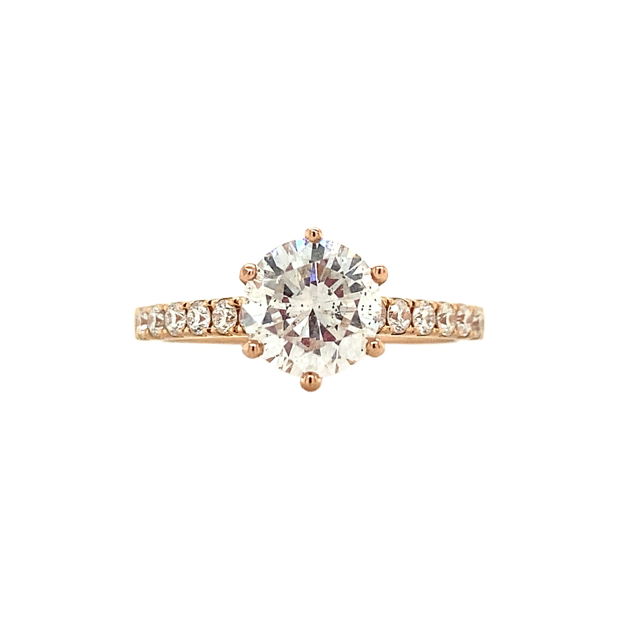 Rosegouden ring met diamant 1.42ct. 18 karaat*nieuw