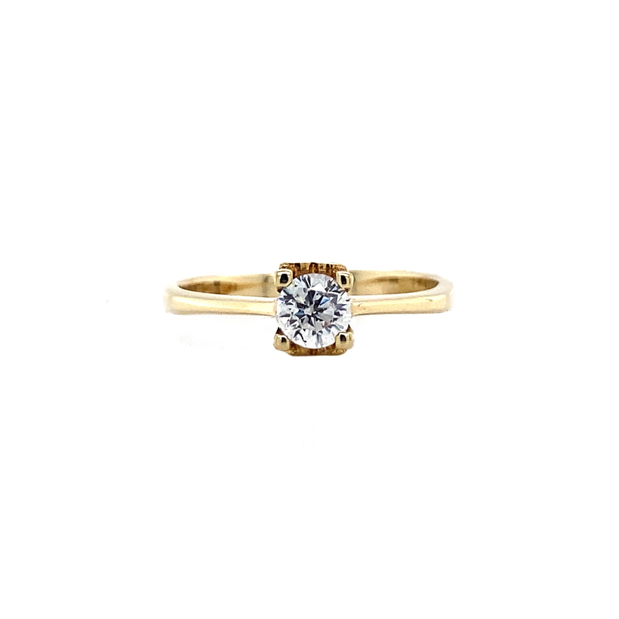 Gouden solitair ring met diamant 0.45ct. 14 krt