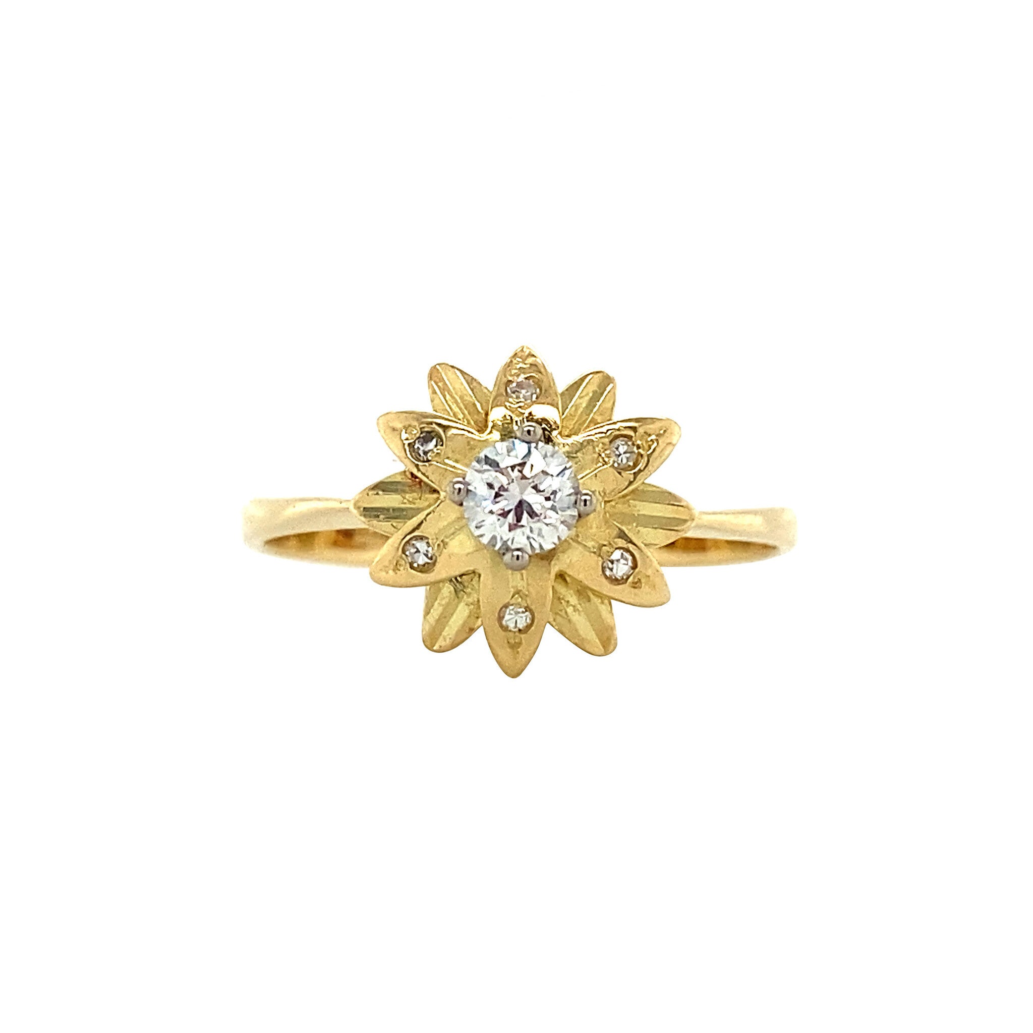 Gouden ring met diamant 18 krt