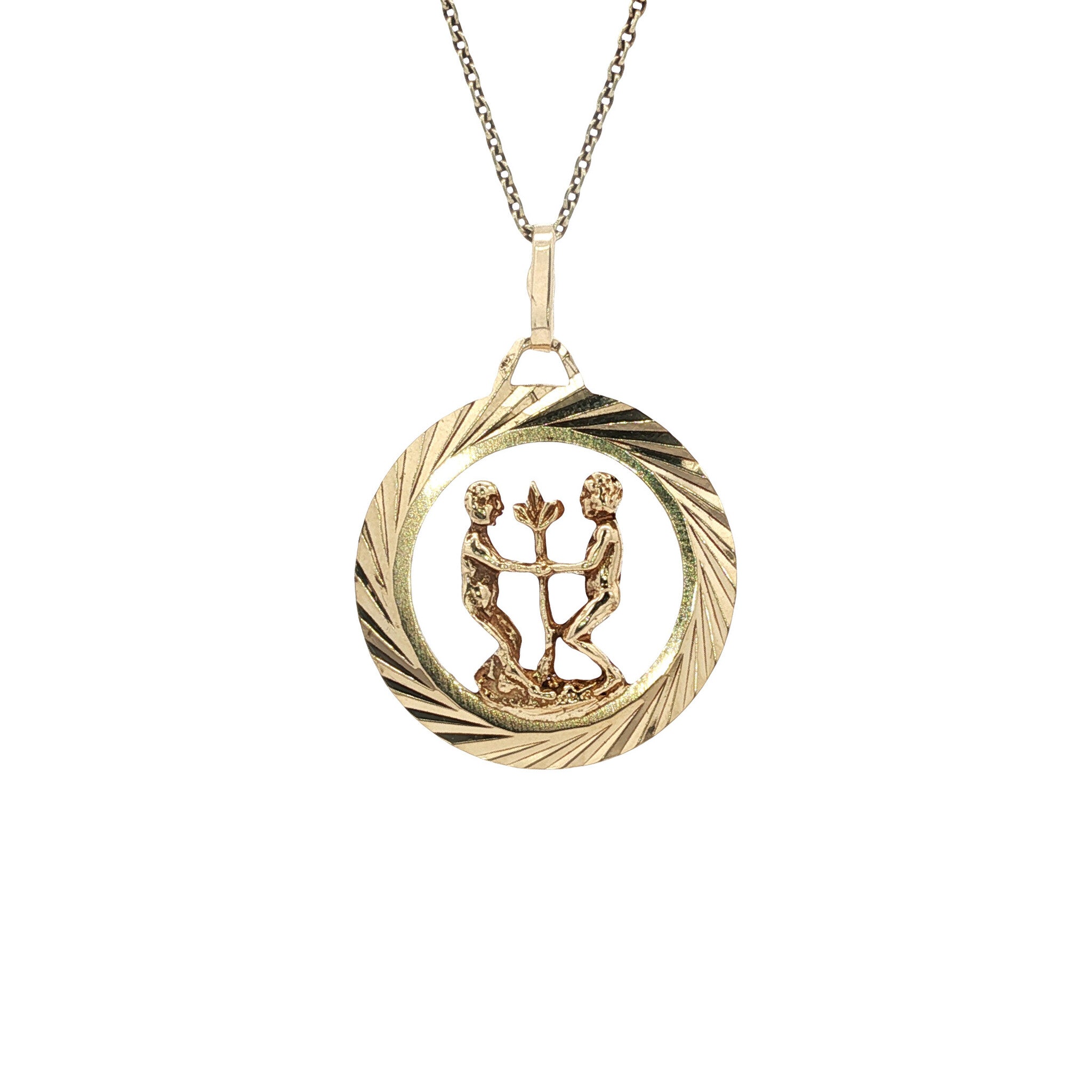 Gouden sterrenbeeld hanger tweelingen 14 karaat