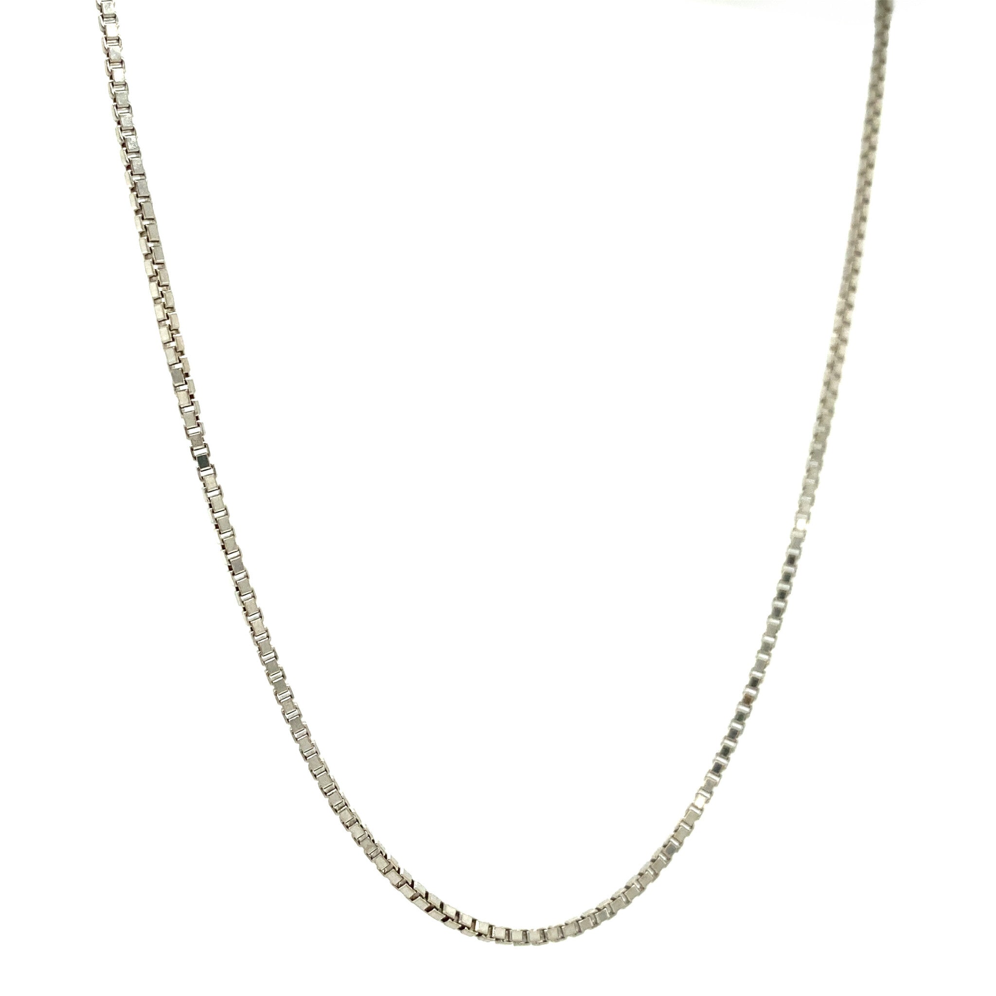 White gold long necklace Venetian 36 cm 14 kt