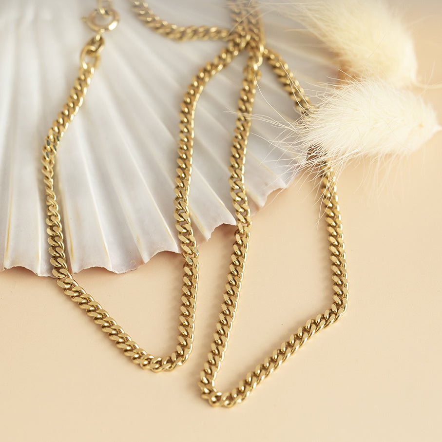 Gold length necklace gourmet 44 cm 14 karat