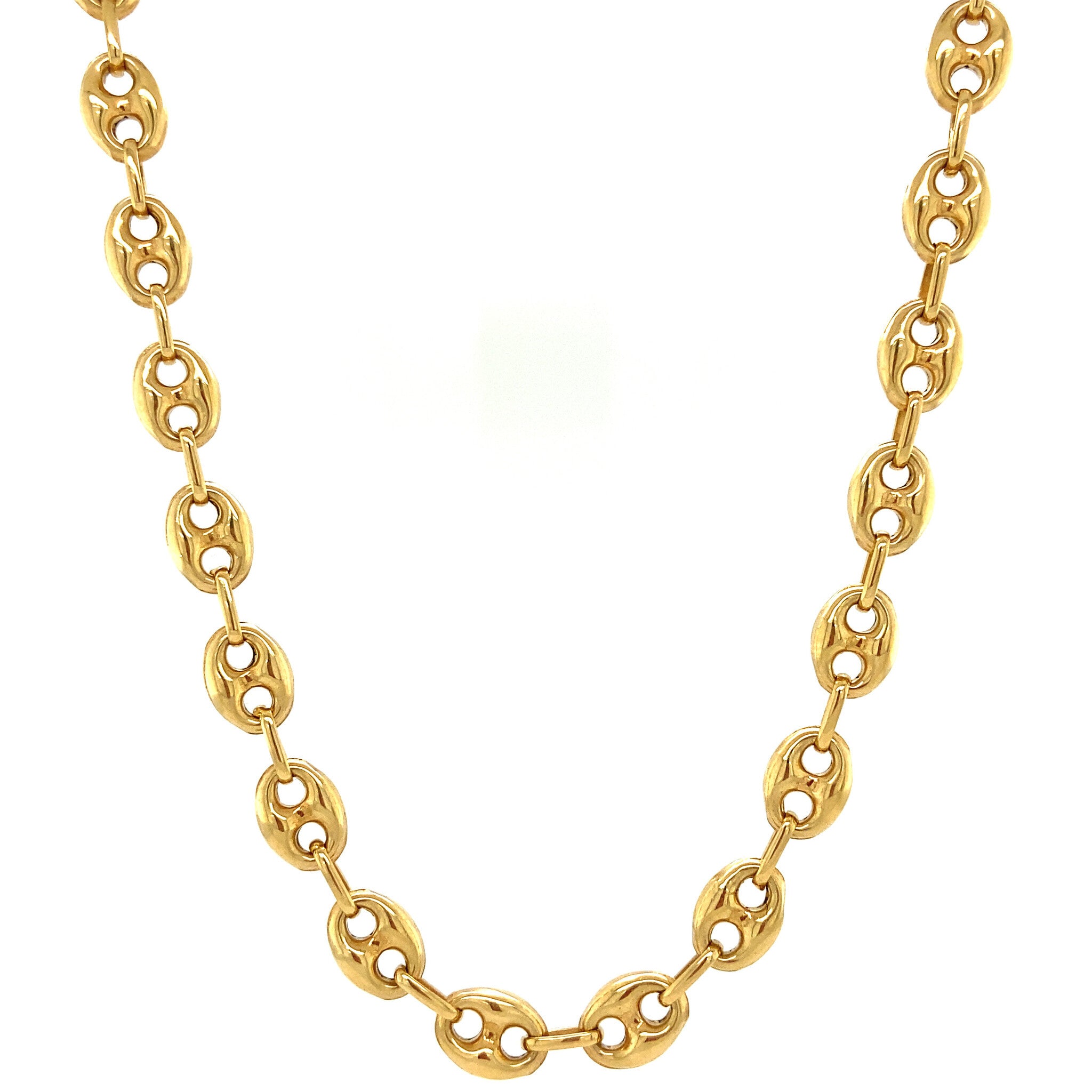 Gold coffee bean necklace 60 cm 14 kt