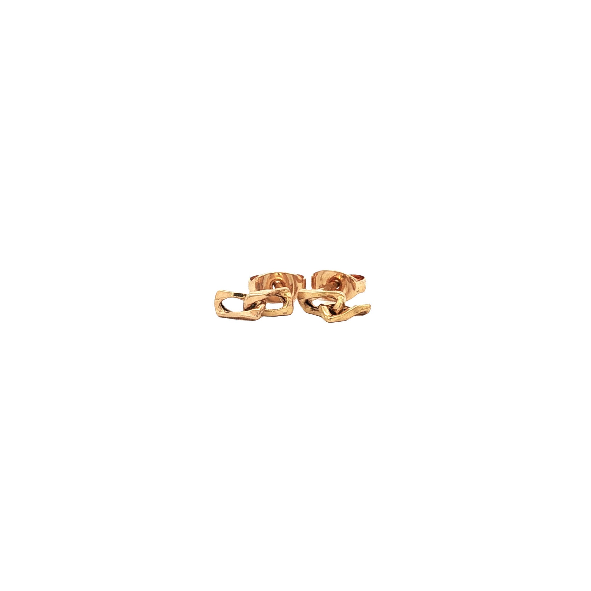 Rose gold stud earrings with pendant 18 karat