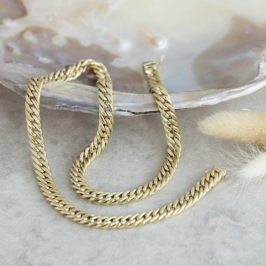 Gold gourmet necklace 46 cm 14 karat