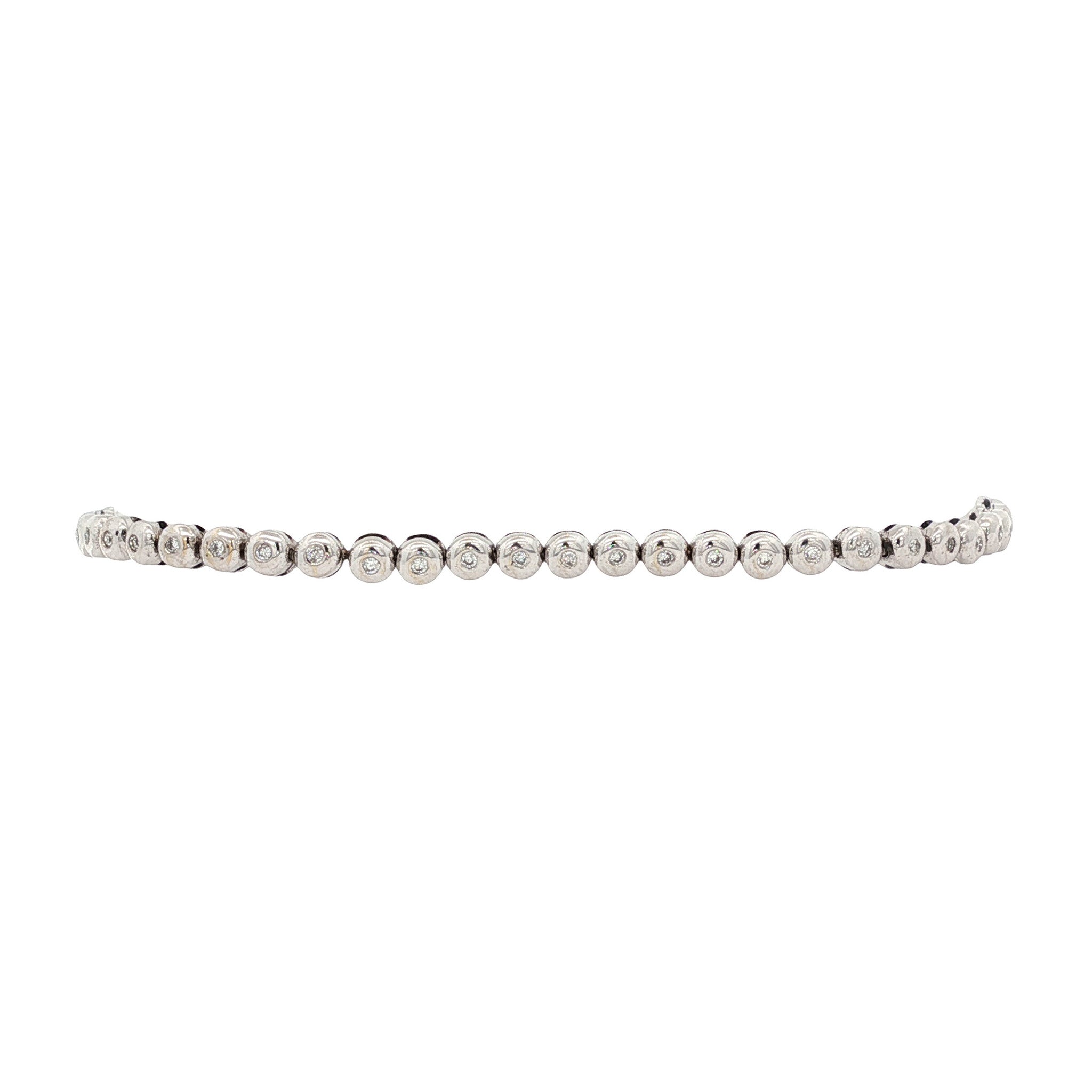 White gold tennis bracelet with diamond 18 karat