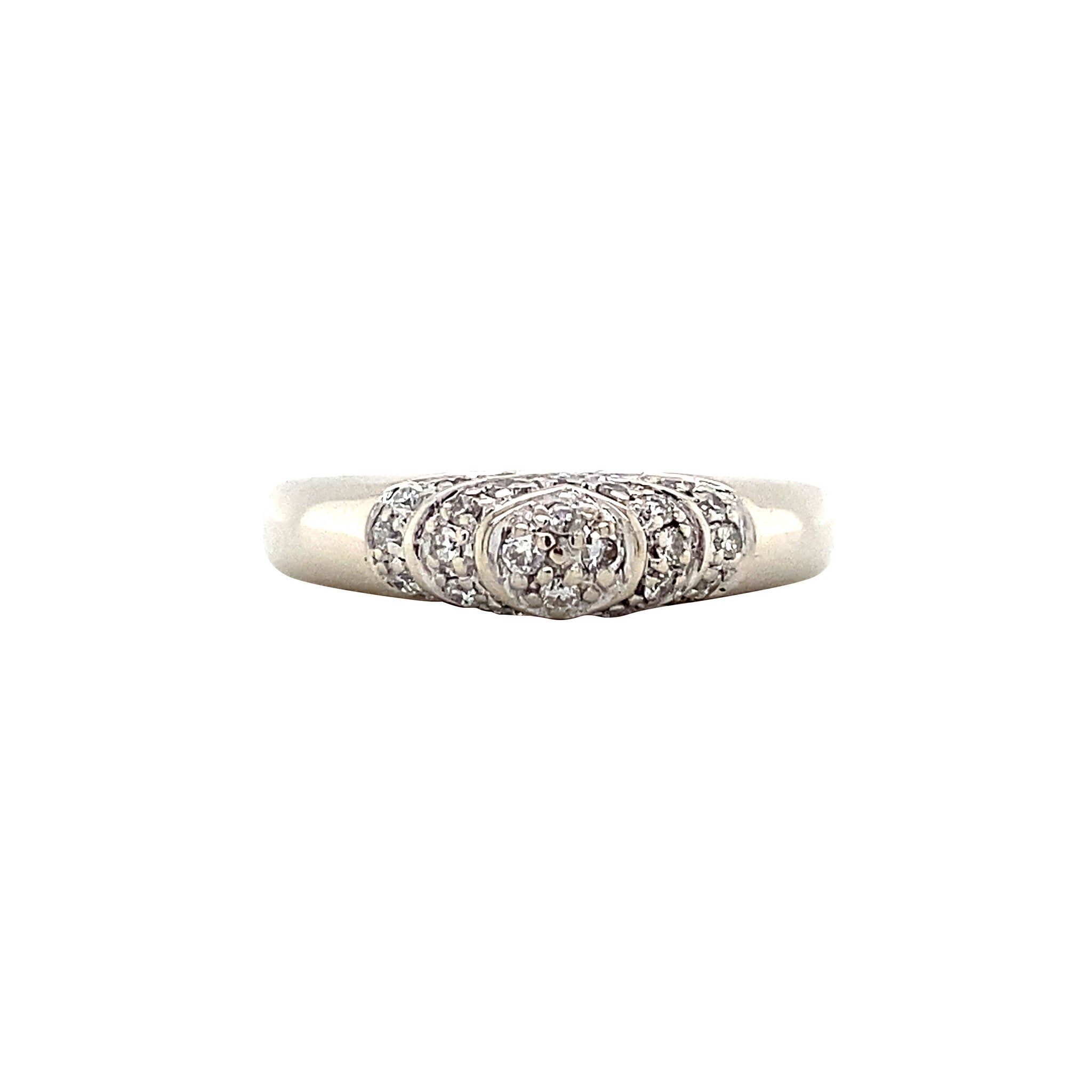 Witgouden ring met diamant 14 krt