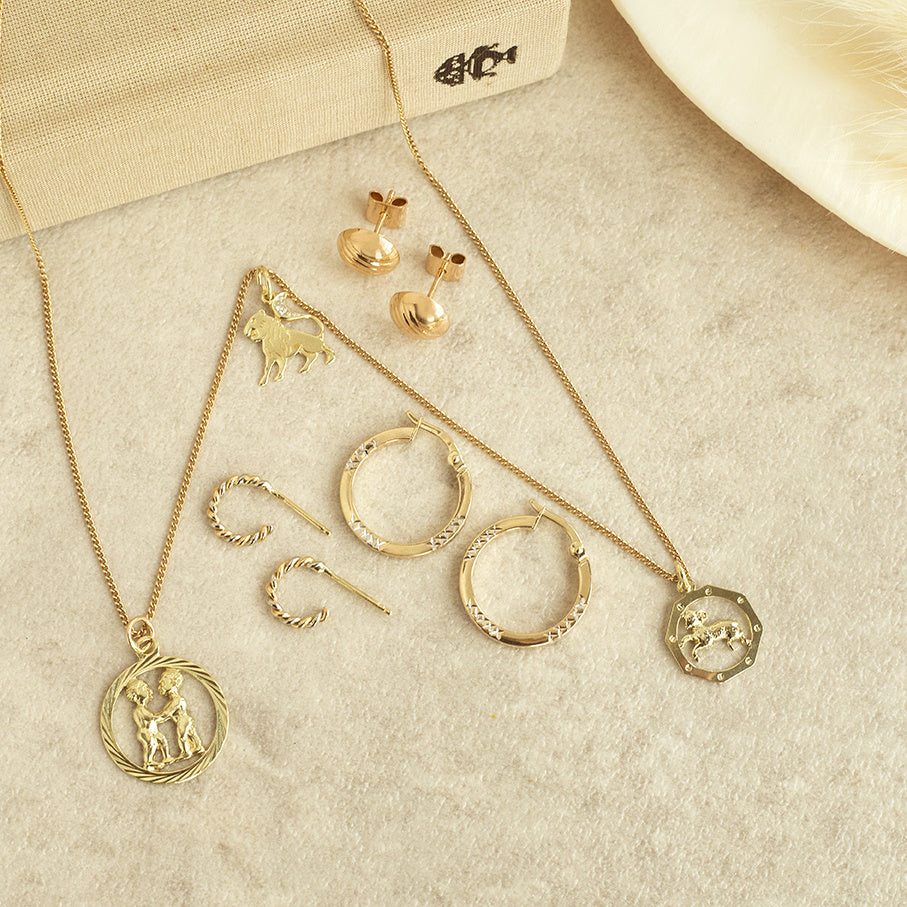 Gold pendant zodiac sign Aries 14 karat