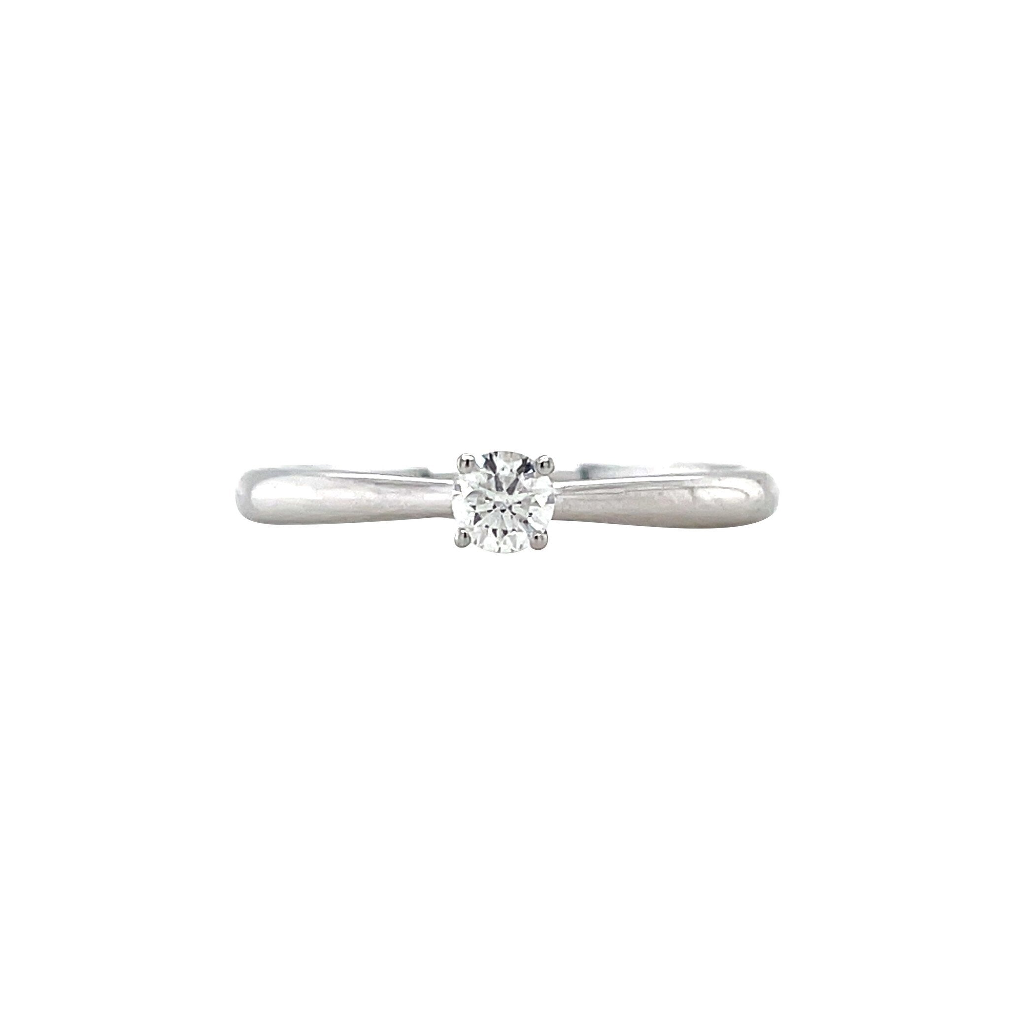 White gold solitaire ring with diamond 14 kt