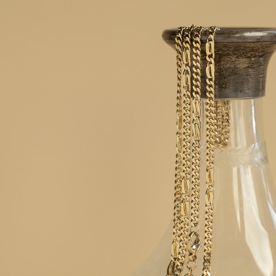 Gold fantasy necklace 61 cm 14 karat