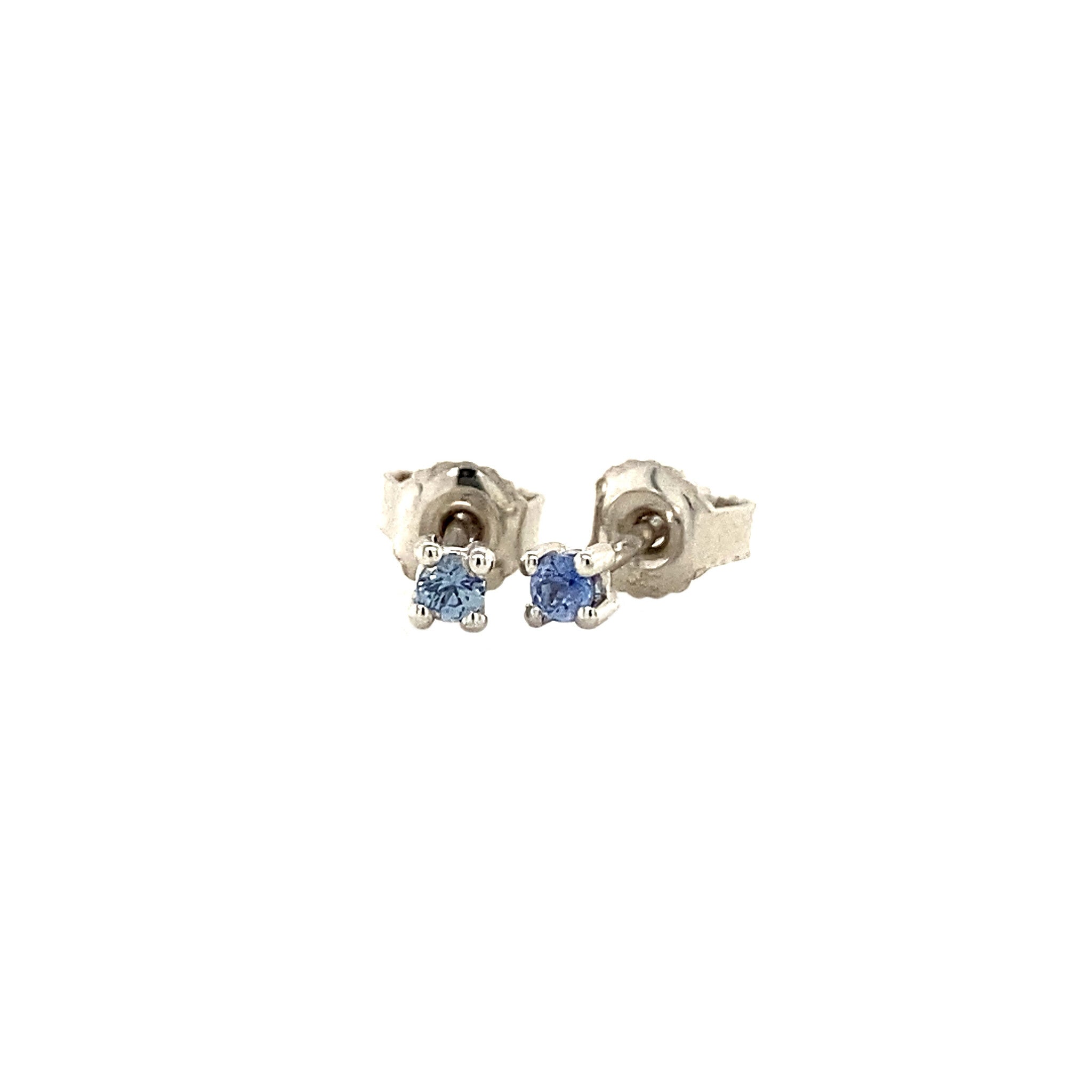 White gold solitaire stud earrings Miss Spring 14 kt
