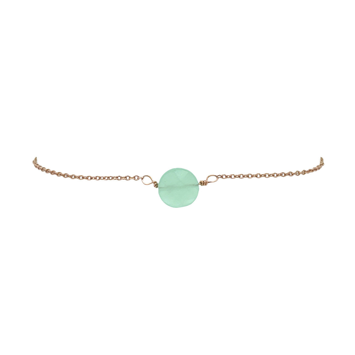 Rose gold bracelet with colored stone 14 karat