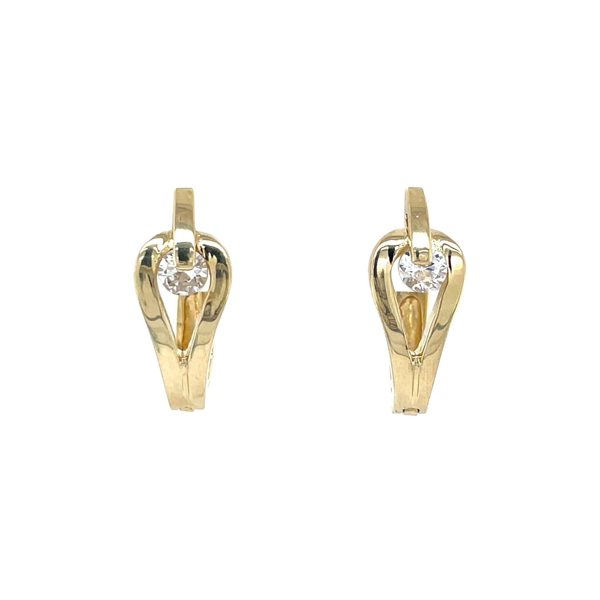 14 karat gold ear jewelry with zirconia