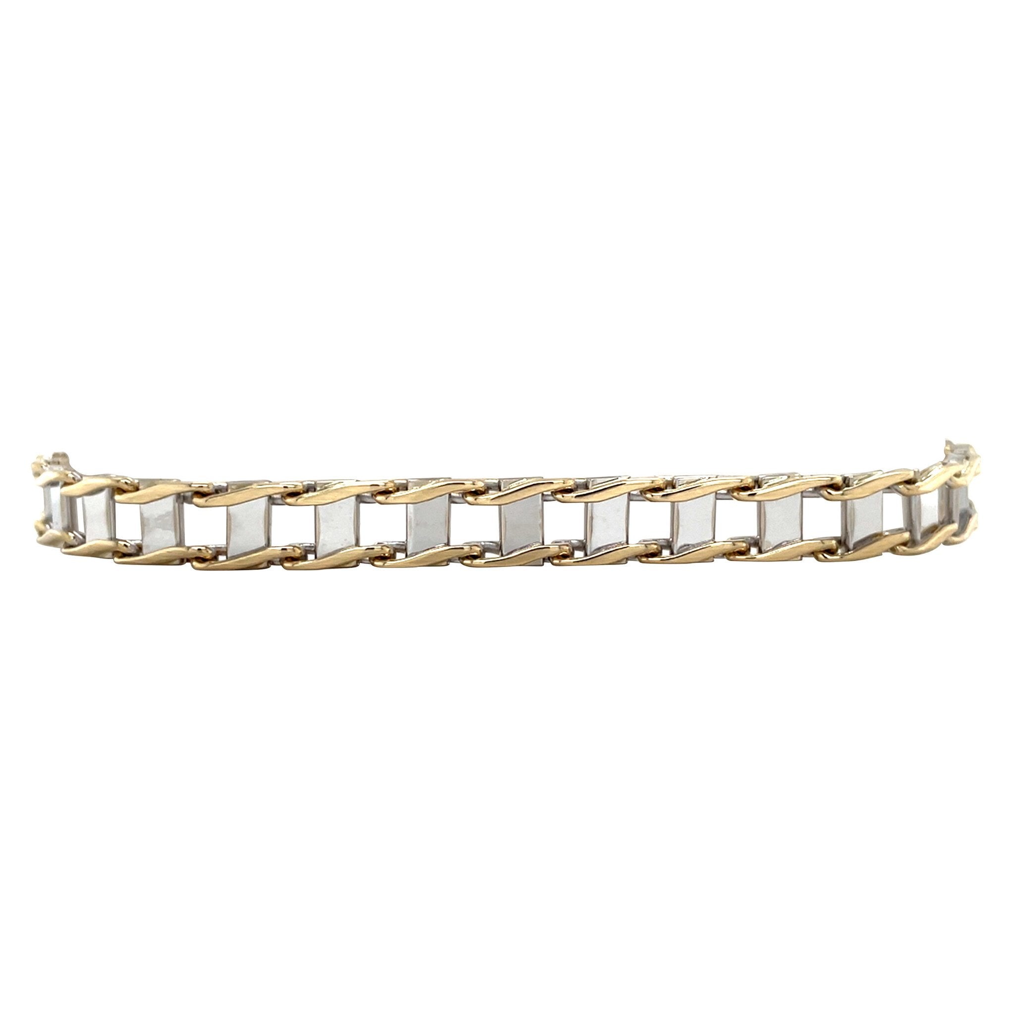 Bicolour gold bracelet 19 cm 14 karat