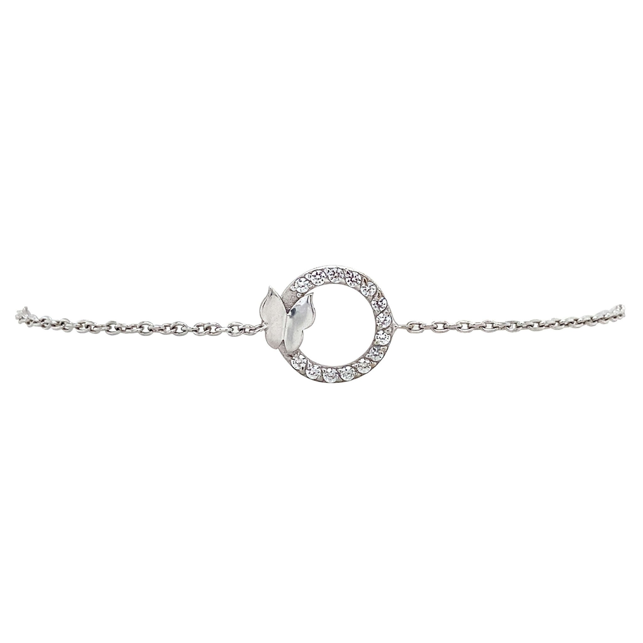 White gold bracelet with zirconia 17-18.5 cm 18 karat