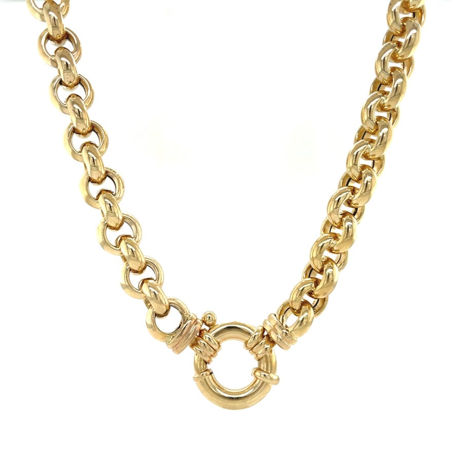Gold jasseron necklace 50 cm 14 karat