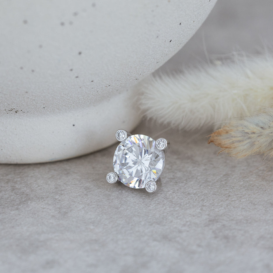 Witgouden hanger met zirkonia 14 karaat