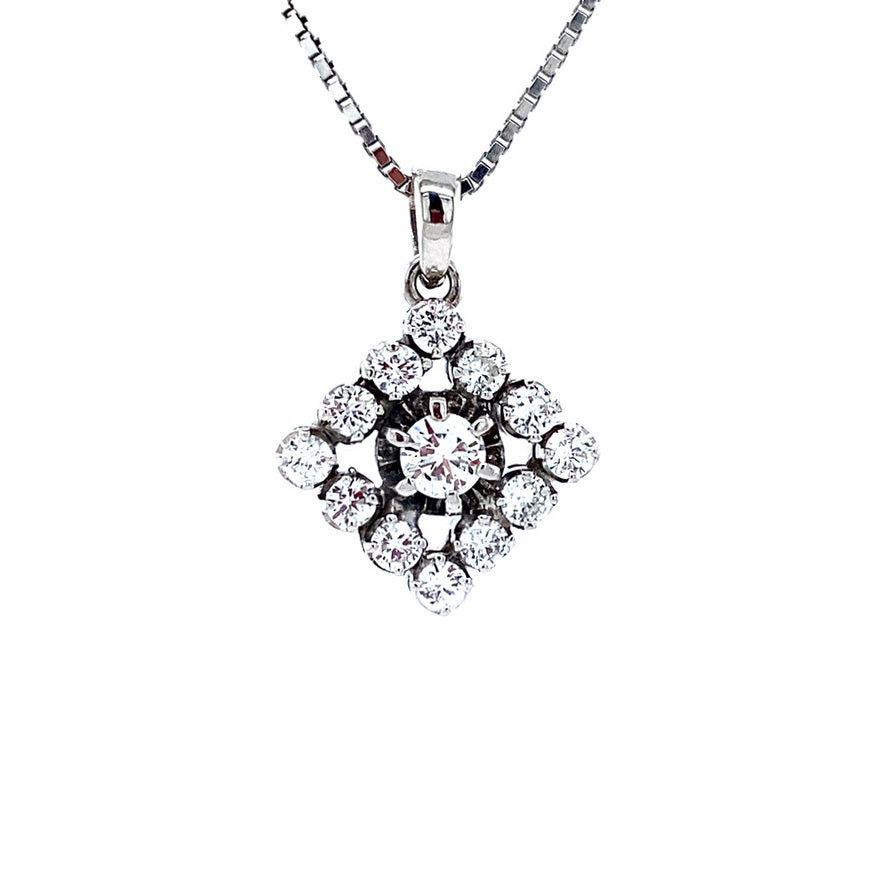 White gold pendant with diamond 14 karat
