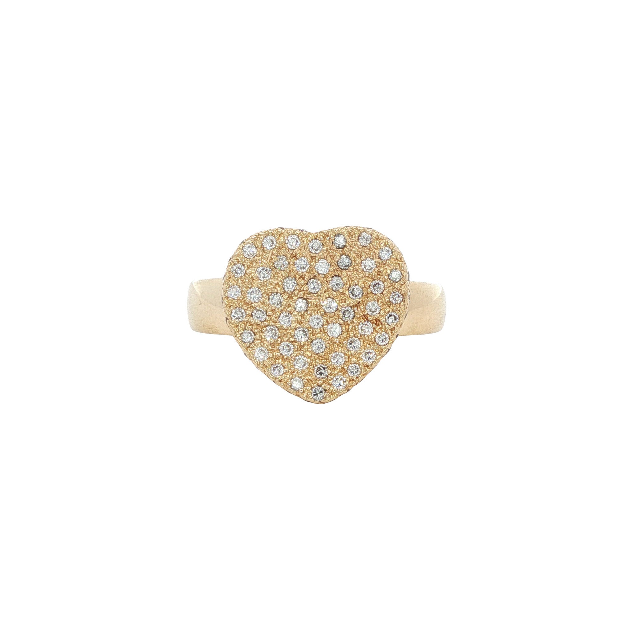 Gold heart ring with diamond 14 karat
