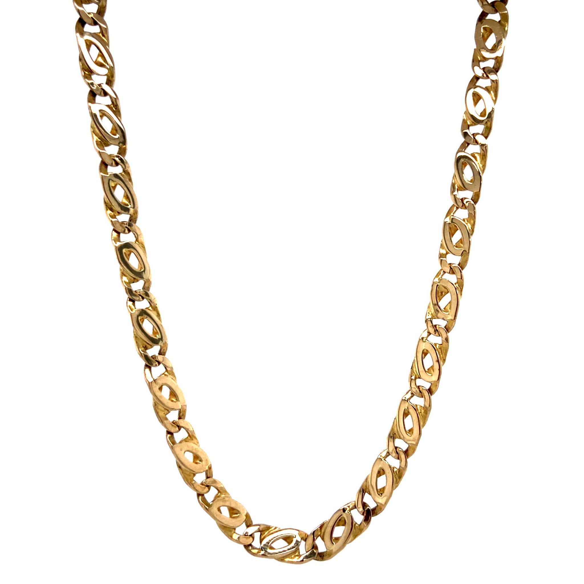 Gold men's necklace hawk's-eye 63.5 cm 14 karat