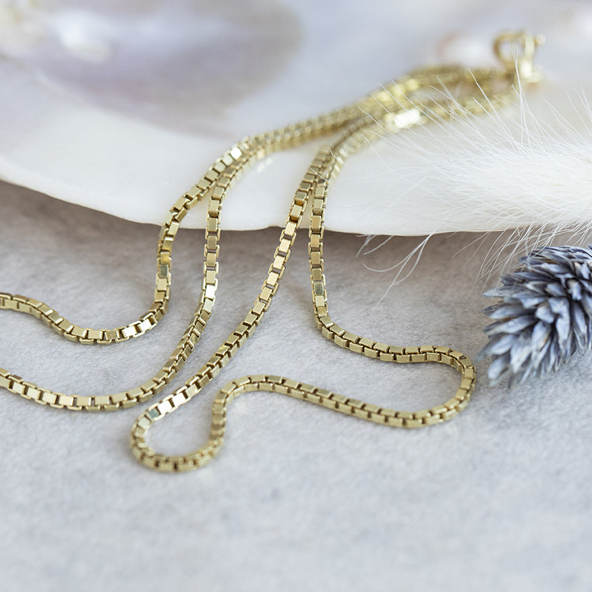 Gold length necklace Venetian 49.5 cm 14 karat