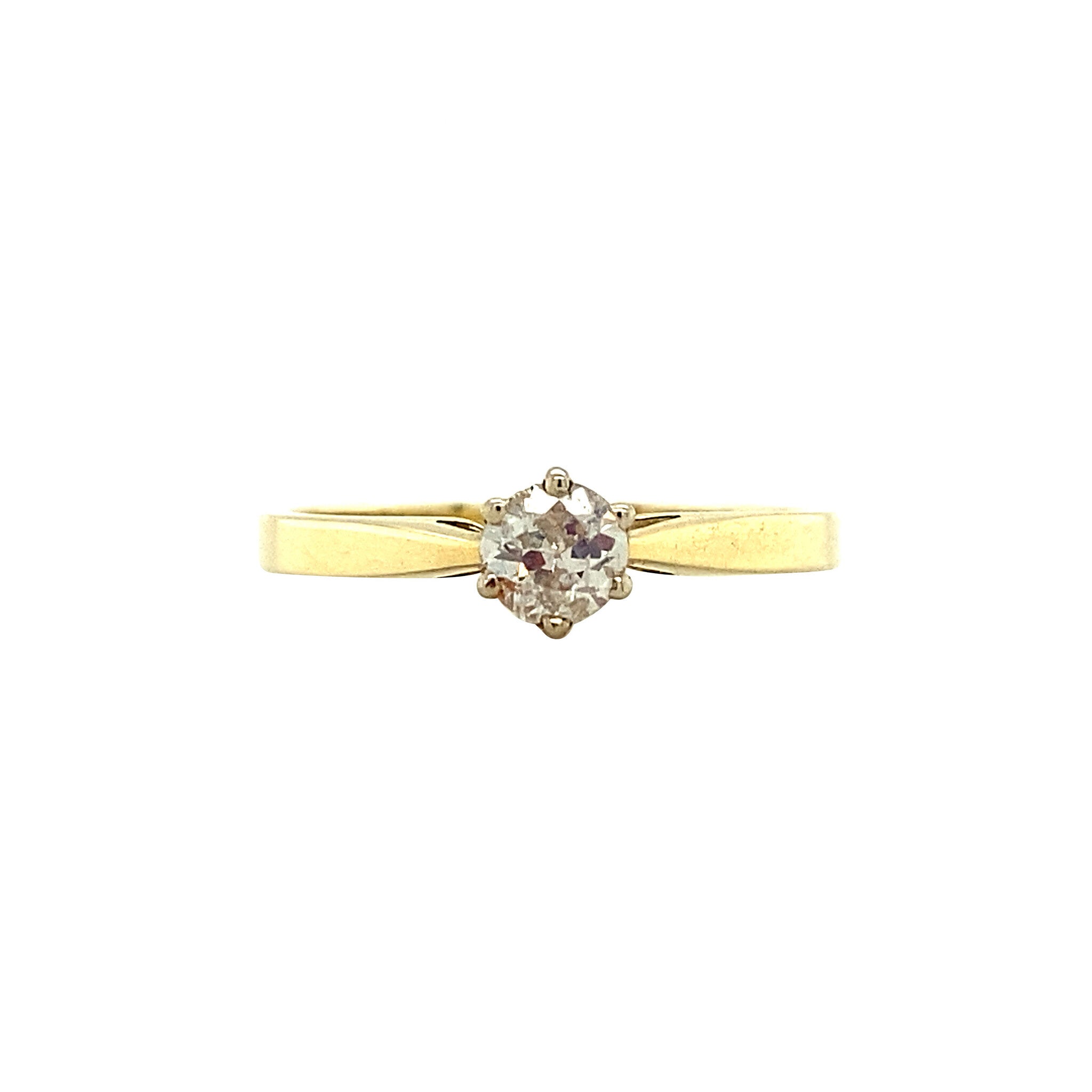 Gold solitaire ring with diamond 14 kt* new