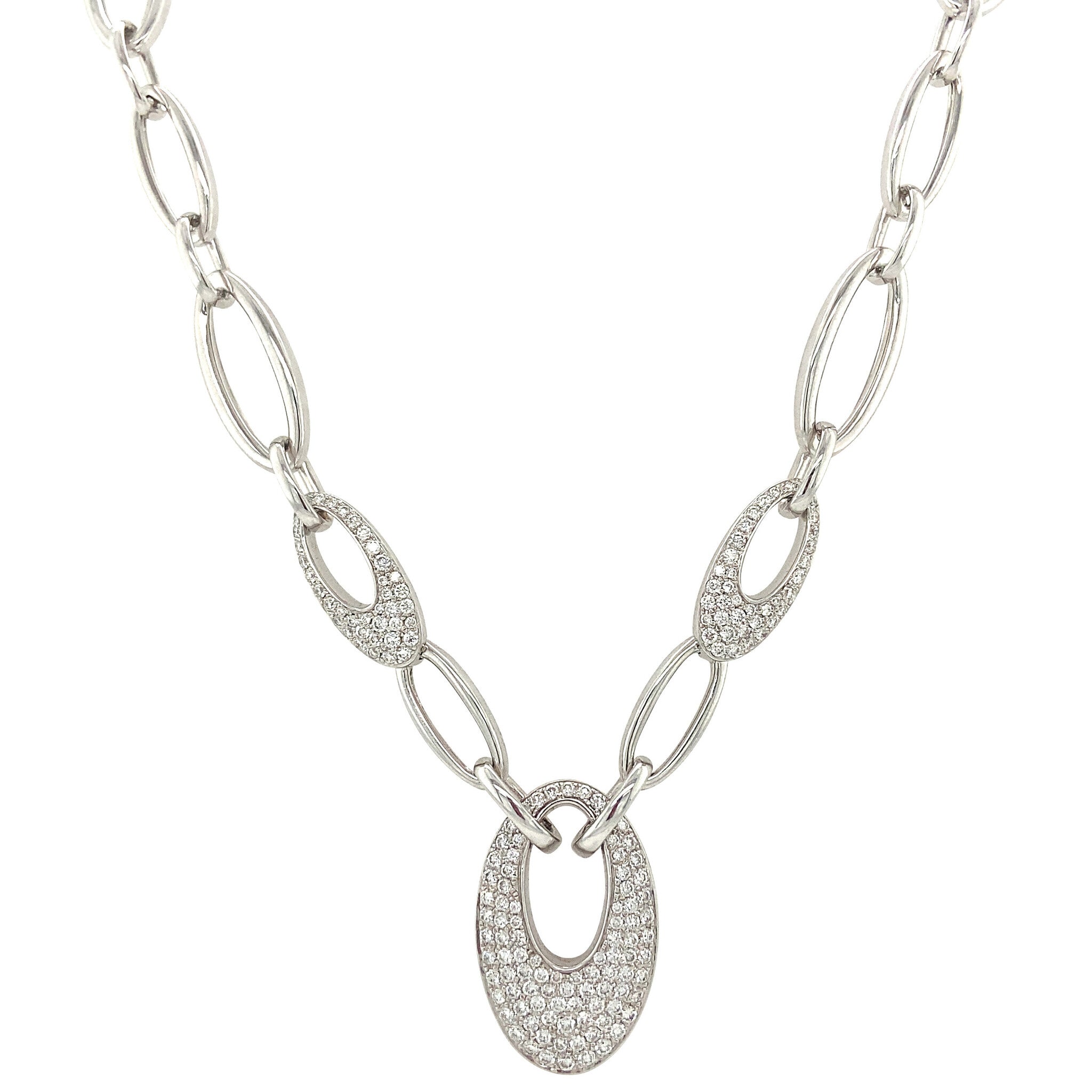 White gold choker with diamond 47 cm 14 karat* new