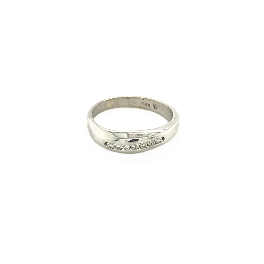 White gold ring with diamond 14 kt