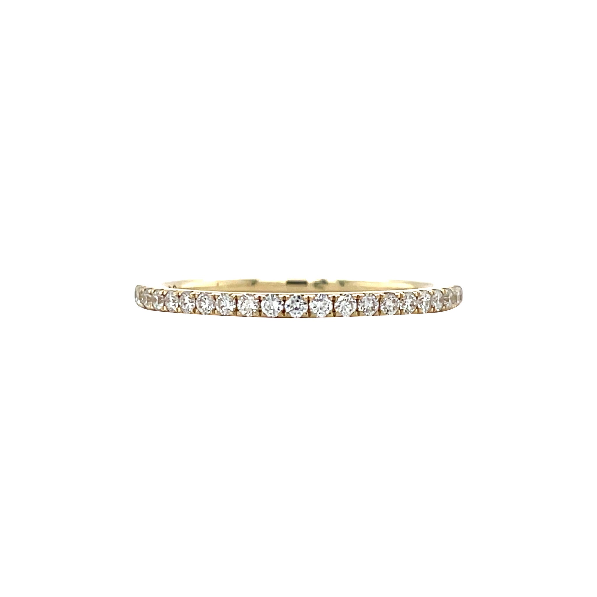Gold row ring with diamond 14 kt
