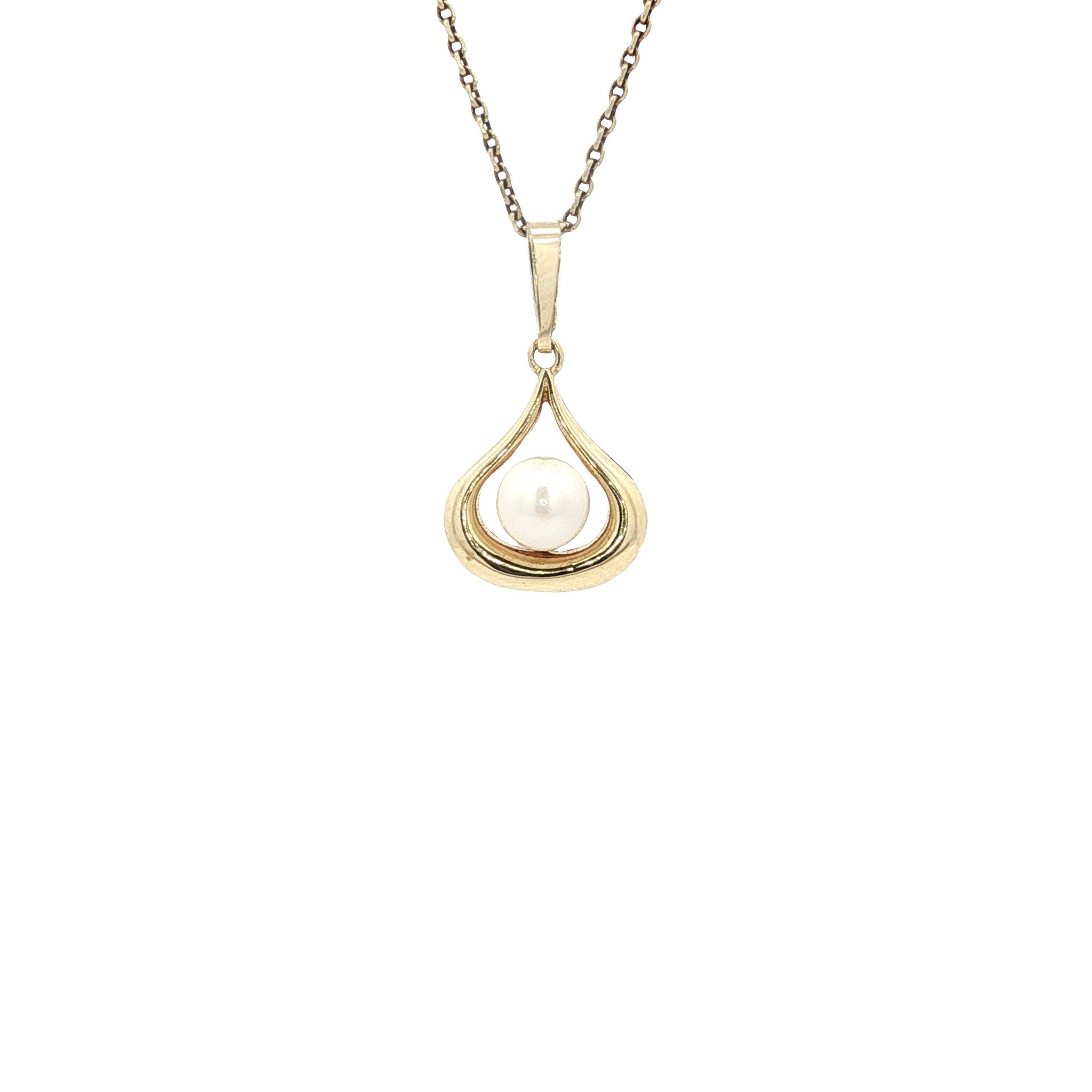 Gold pendant with pearl 14