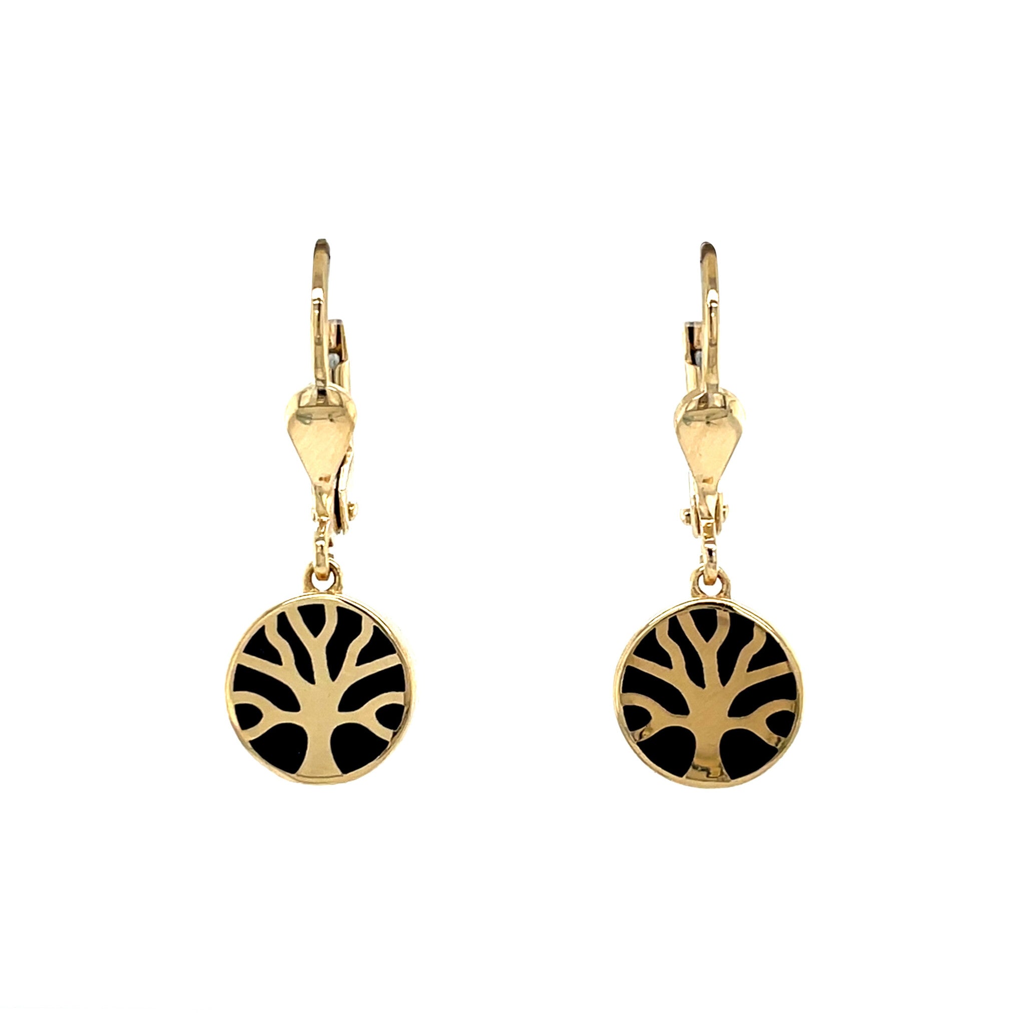 Gold earrings with tree of life 18 karat