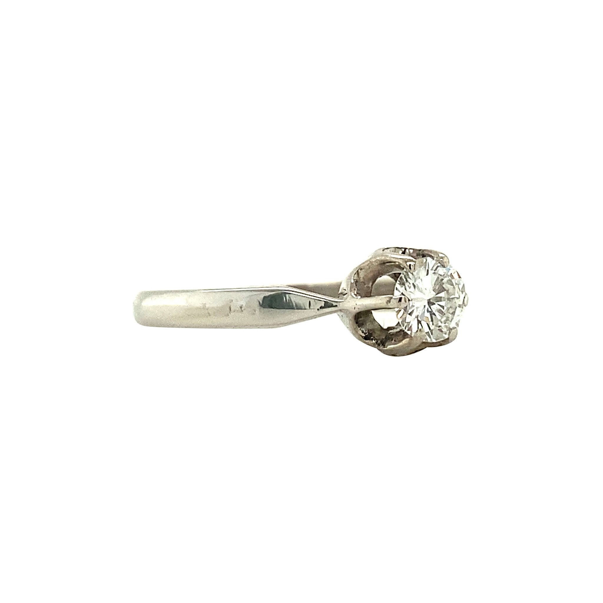 Witgouden solitair ring met diamant 18 karaat
