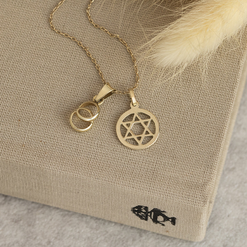 Gold pendant Star of David 14 karat