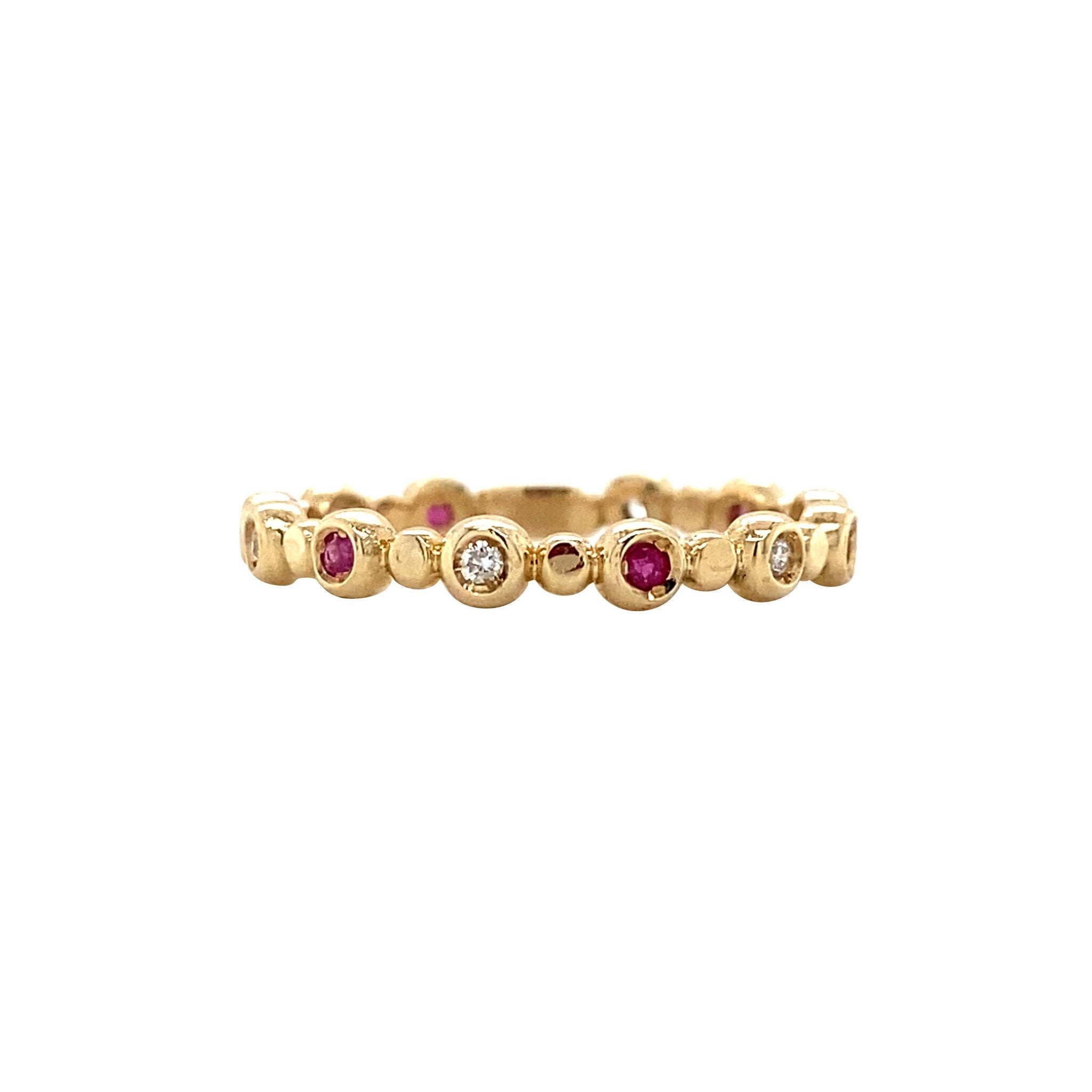 Gold ring with ruby and diamond 14 kt* new