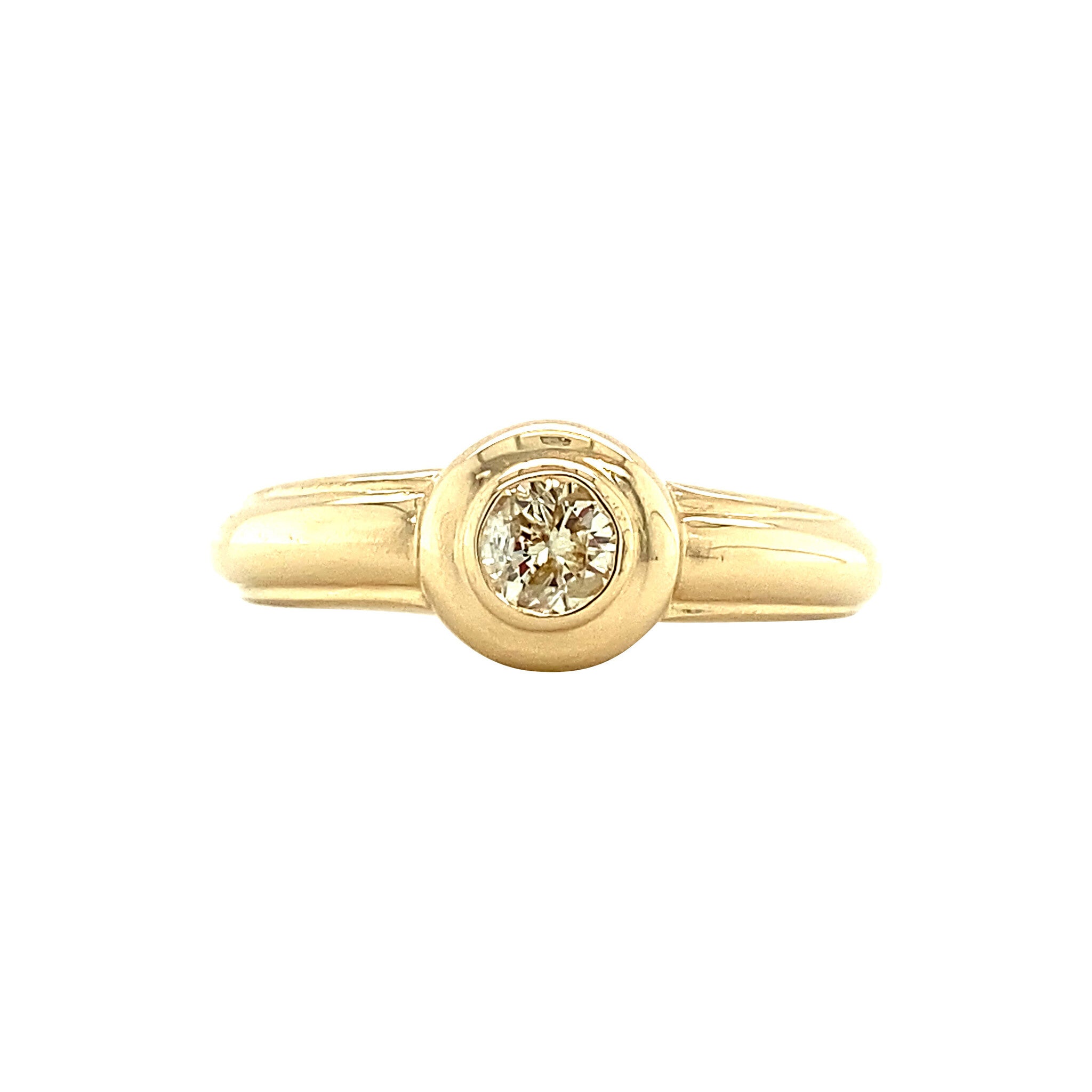 Gouden solitair ring met diamant 14 karaat