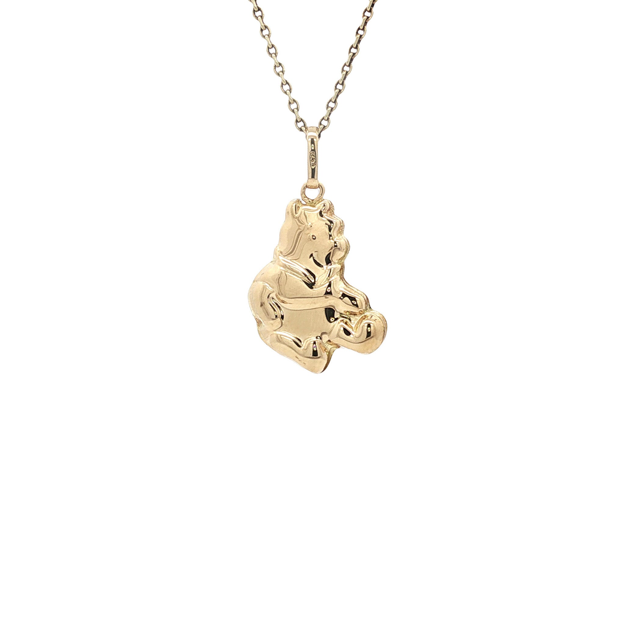 Gold pendant winnie the pooh 14 karat