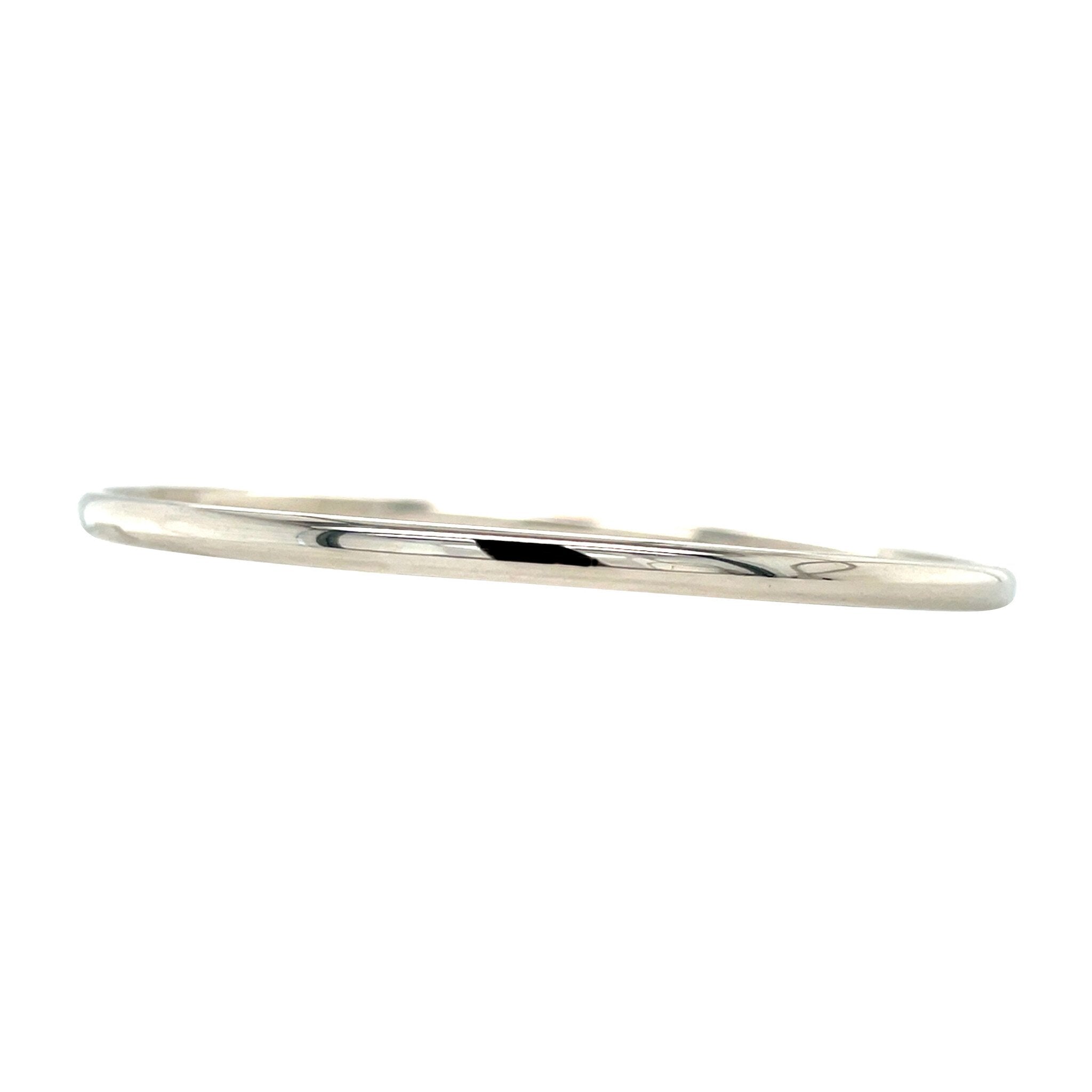 White gold smooth bangle 14 karat