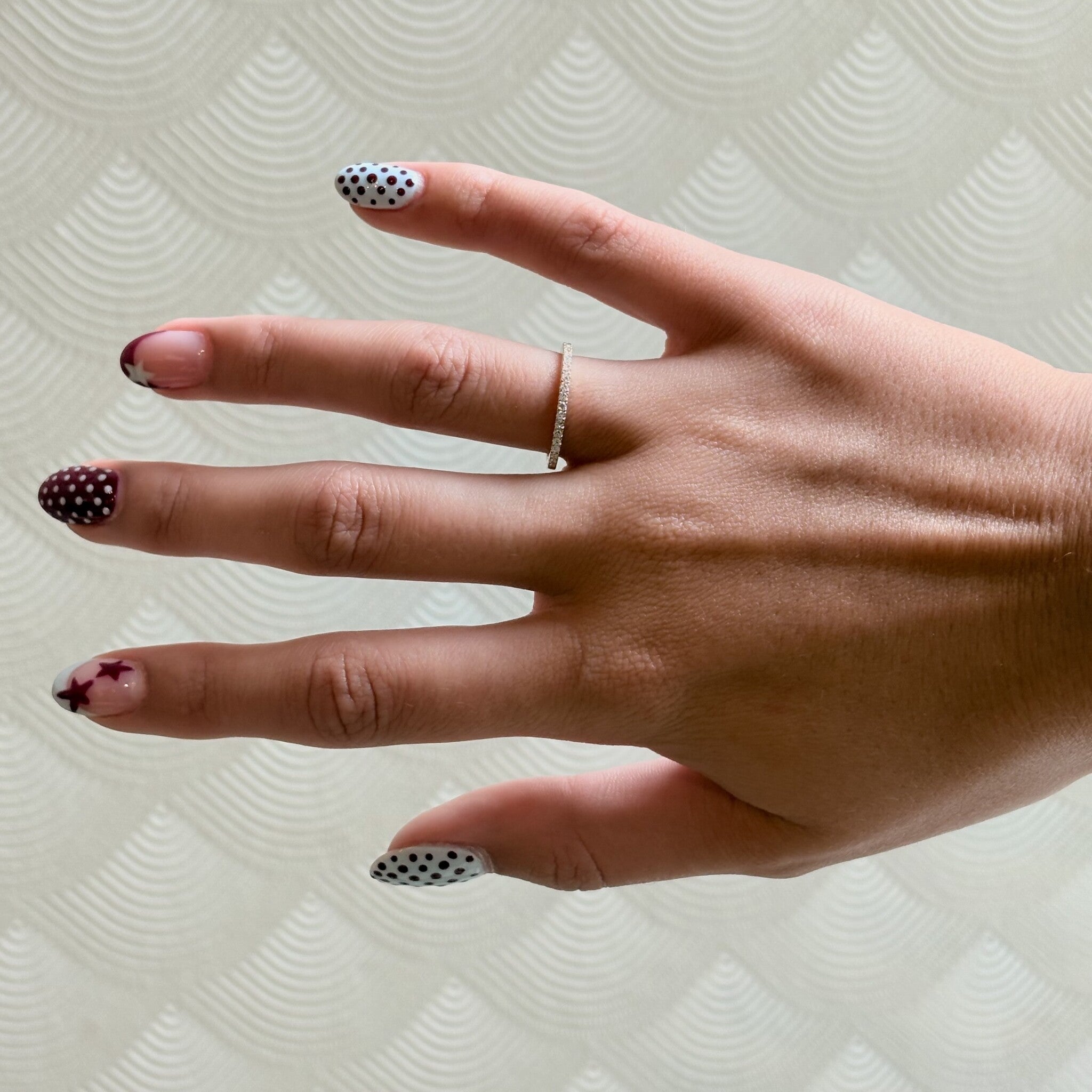 Gold row ring with diamond 14 kt