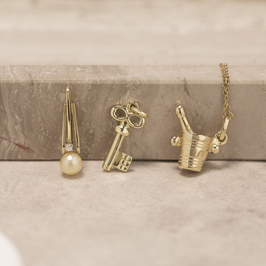 Gouden hanger sleutel 14 karaat